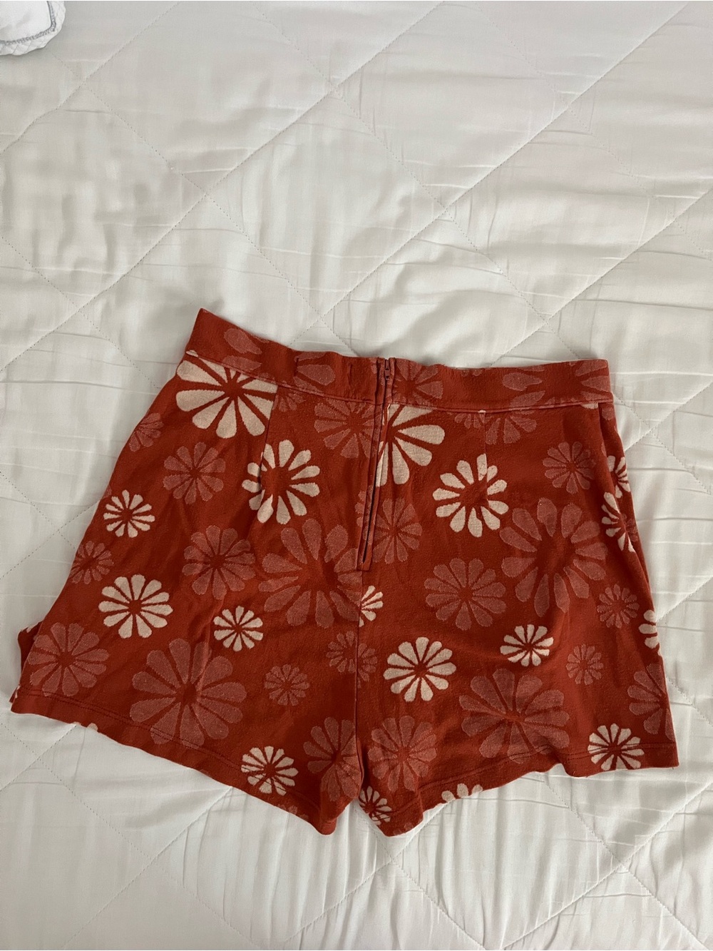 Altar'd State Rust Floral Button Knit Skort with Zipper - Picture 3 of 4